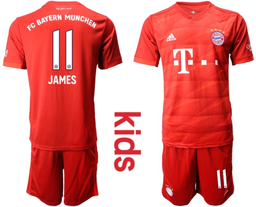 Bayern Munchen #11 James Home Kid Soccer Club Jersey