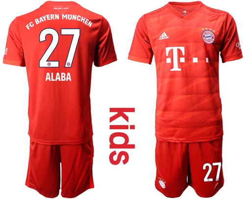 Bayern Munchen #27 Alaba Home Kid Soccer Club Jersey