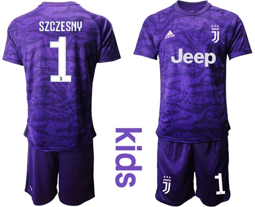 Juventus #1 Szczesny Green Goalkeeper Kid Soccer Club Jersey