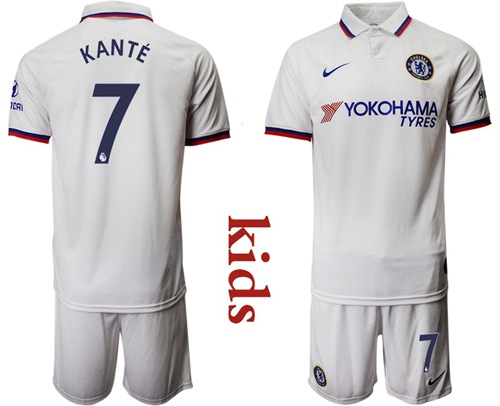 Chelsea #7 Kante Away Kid Soccer Club Jersey