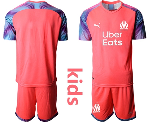 Marseille Blank Pink Goalkeeper Kid Soccer Club Jersey