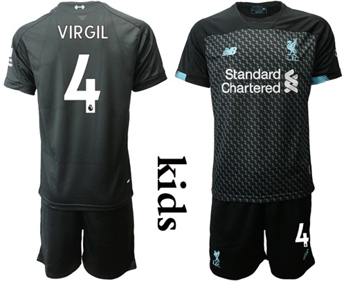 Liverpool #4 Virgil Third Kid Soccer Club Jersey