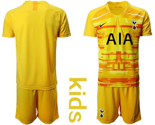 Tottenham Hotspur Blank Yellow Goalkeeper Kid Soccer Club Jersey