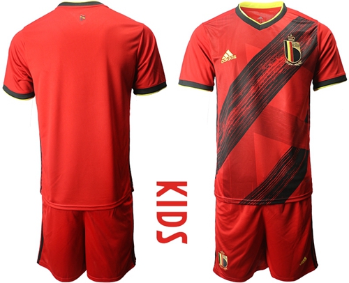 Belgium Blank Red Home Kid Soccer Country Jersey