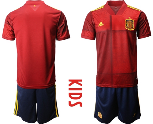 Spain Blank Home Kid Soccer Country Jersey