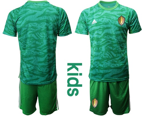 Belgium Blank Green Goalkeeper Kid Soccer Country Jersey