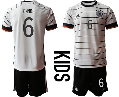 Germany #6 Kimmich White Home Kid Soccer Country Jersey