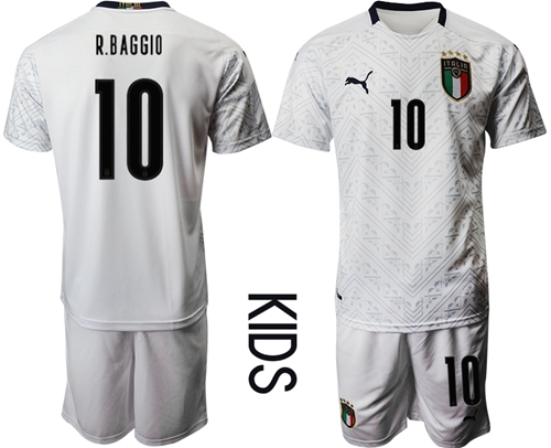 Italy #10 R.Baggio Away Kid Soccer Country Jersey