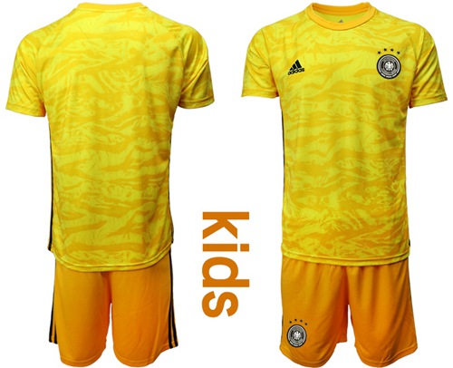 Germany Blank Yellow Goalkeeper Kid Soccer Country Jersey