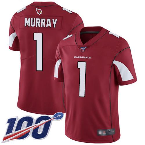 Cardinals #1 Kyler Murray Red Team Color Team Color Youth Stitched Football 100th Season Vapor Limited Jersey