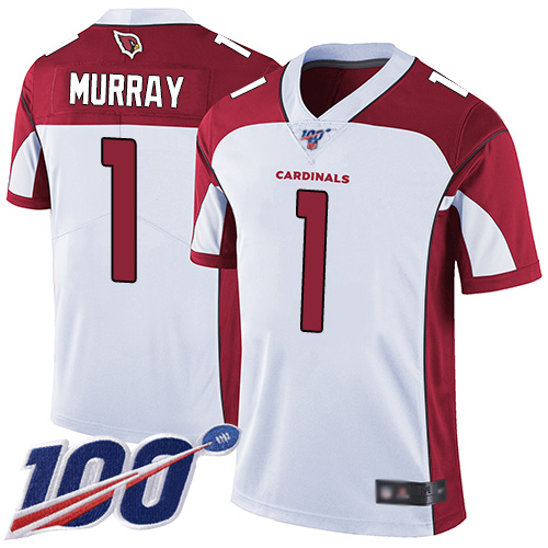 Cardinals #1 Kyler Murray White Youth Stitched Football 100th Season Vapor Limited Jersey