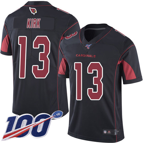 Cardinals #13 Christian Kirk Black Youth Stitched Football Limited Rush 100th Season Jersey