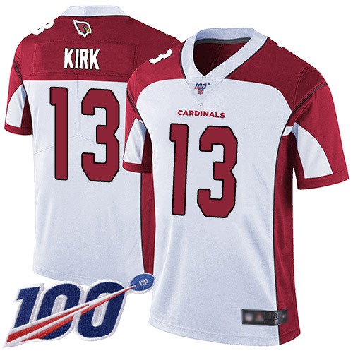 Cardinals #13 Christian Kirk White Youth Stitched Football 100th Season Vapor Limited Jersey