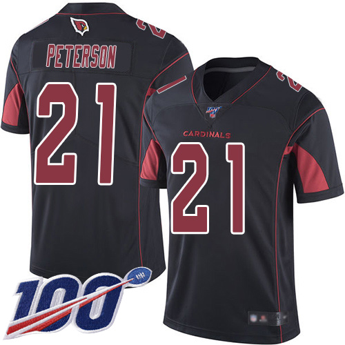 Cardinals #21 Patrick Peterson Black Youth Stitched Football Limited Rush 100th Season Jersey