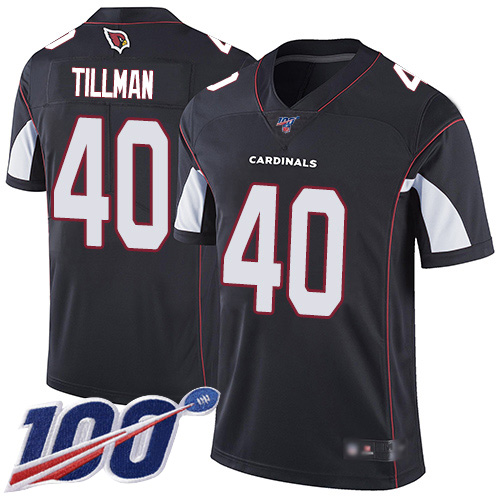 Cardinals #40 Pat Tillman Black Alternate Youth Stitched Football 100th Season Vapor Limited Jersey
