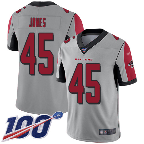 Falcons #45 Deion Jones Silver Youth Stitched Football Limited Inverted Legend 100th Season Jersey Falcons #45 Deion Jones Silver Youth Stitched Football Limited Inverted Legend 100th Season Jersey