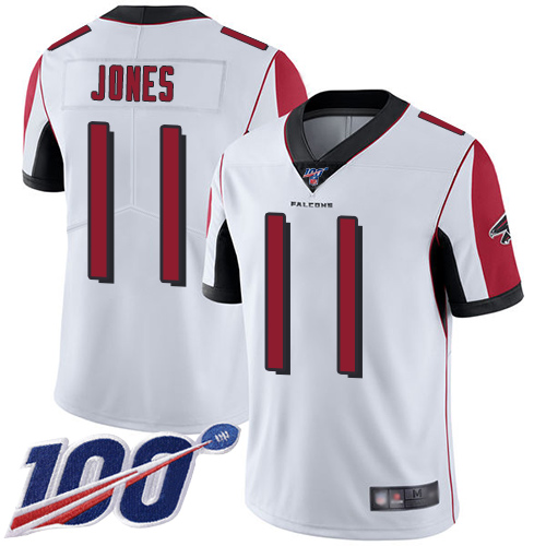 Falcons #11 Julio Jones White Youth Stitched Football 100th Season Vapor Limited Jersey