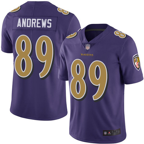 Ravens #89 Mark Andrews Purple Youth Stitched Football Rush Jersey