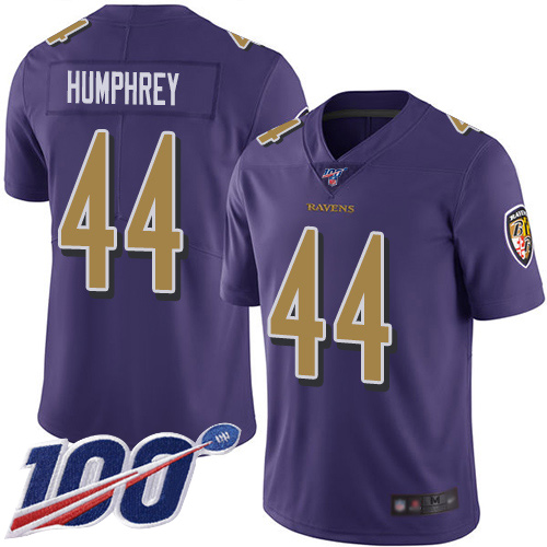Ravens #44 Marlon Humphrey Purple Youth Stitched Football Limited Rush 100th Season Jersey