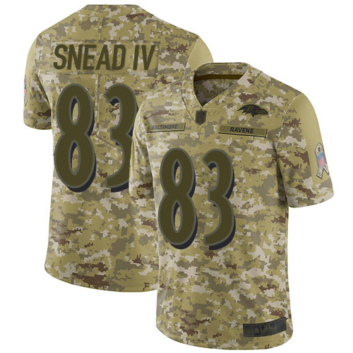 Ravens #83 Willie Snead IV Camo Youth Stitched Football Limited 2018 Salute to Service Jersey Ravens #83 Willie Snead IV Camo Youth Stitched Football Limited 2018 Salute to Service Jersey