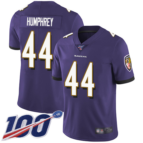 Ravens #44 Marlon Humphrey Purple Team Color Youth Stitched Football 100th Season Vapor Limited Jersey