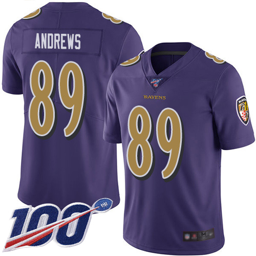 Ravens #89 Mark Andrews Purple Youth Stitched Football Limited Rush 100th Season Jersey