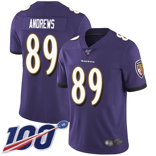 Ravens #89 Mark Andrews Purple Team Color Youth Stitched Football 100th Season Vapor Limited Jersey