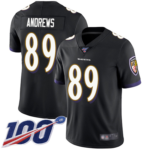 Ravens #89 Mark Andrews Black Alternate Youth Stitched Football 100th Season Vapor Limited Jersey