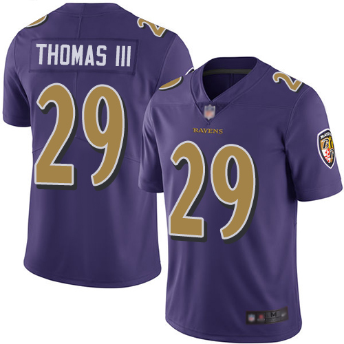 Nike Ravens #29 Earl Thomas III Purple Youth Stitched NFL Limited Rush Jersey