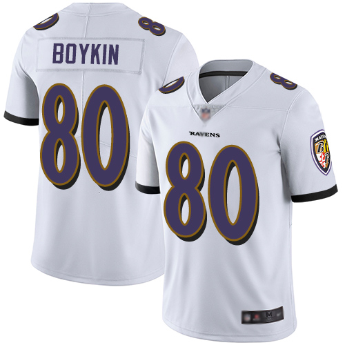 Ravens #80 Miles Boykin White Youth Stitched Football Vapor Untouchable Limited Jersey