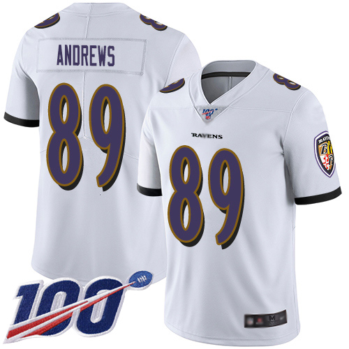 Ravens #89 Mark Andrews White Youth Stitched Football 100th Season Vapor Limited Jersey