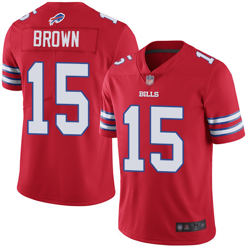 Bills #15 John Brown Red Youth Stitched Football Limited Rush Jersey Bills #15 John Brown Red Youth Stitched Football Limited Rush Jersey