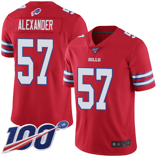 Bills #57 Lorenzo Alexander Red Youth Stitched Football Limited Rush 100th Season Jersey