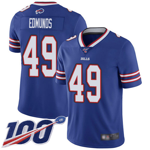 Bills #49 Tremaine Edmunds Royal Blue Team Color Youth Stitched Football 100th Season Vapor Limited Jersey Bills #49 Tremaine Edmunds Royal Blue Team Color Youth Stitched Football 100th Season Vapor Limited Jersey