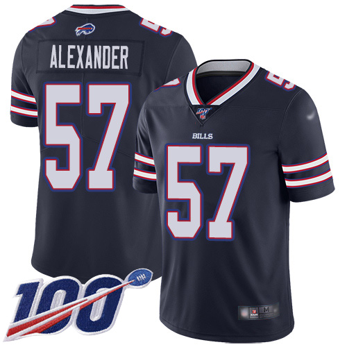 Bills #57 Lorenzo Alexander Navy Youth Stitched Football Limited Inverted Legend 100th Season Jersey