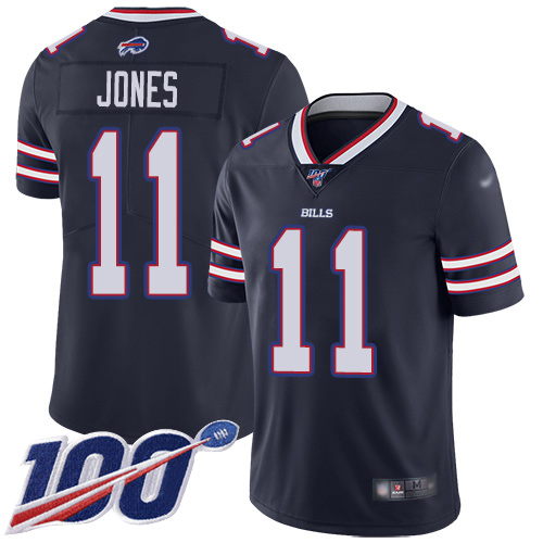 Bills #11 Zay Jones Navy Youth Stitched Football Limited Inverted Legend 100th Season Jersey
