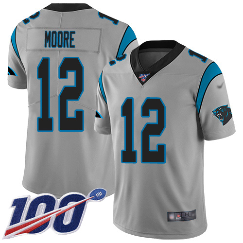 Panthers #12 DJ Moore Silver Youth Stitched Football Limited Inverted Legend 100th Season Jersey