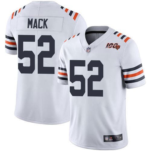 Bears #52 Khalil Mack White Alternate Youth Stitched Football Vapor Untouchable Limited 100th Season Jersey