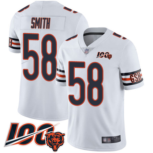 Bears #58 Roquan Smith White Youth Stitched Football 100th Season Vapor Limited Jersey