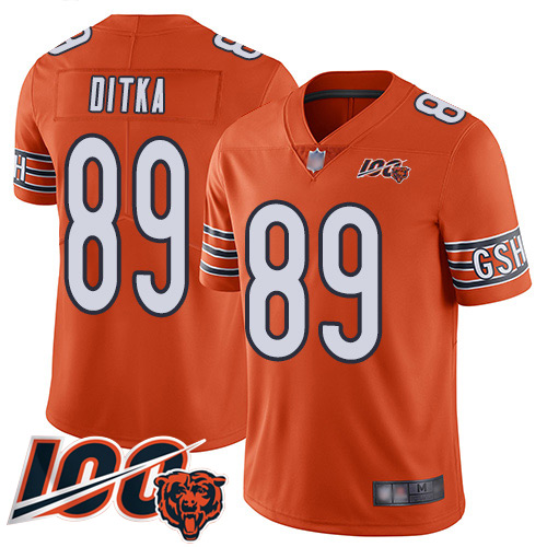 Bears #89 Mike Ditka Orange Youth Stitched Football Limited Rush 100th Season Jersey