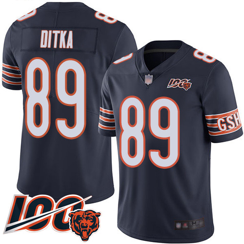 Bears #89 Mike Ditka Navy Blue Team Color Youth Stitched Football 100th Season Vapor Limited Jersey