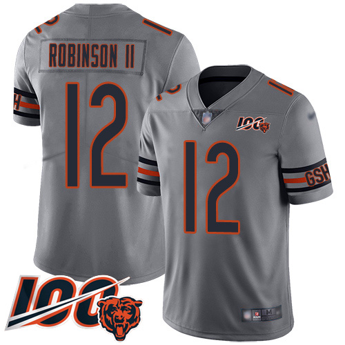Bears #12 Allen Robinson II Silver Youth Stitched Football Limited Inverted Legend 100th Season Jersey
