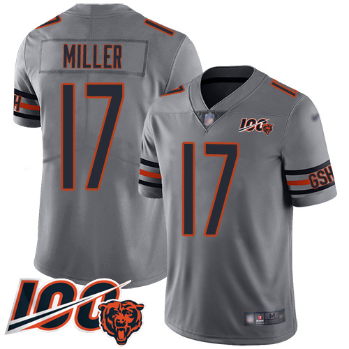 Bears #17 Anthony Miller Silver Youth Stitched Football Limited Inverted Legend 100th Season Jersey