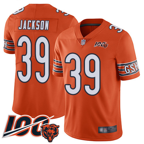 Bears #39 Eddie Jackson Orange Youth Stitched Football Limited Rush 100th Season Jersey