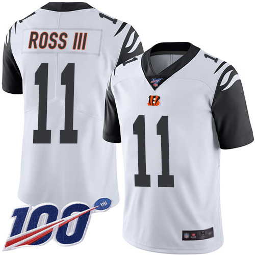 Bengals #11 John Ross III White Youth Stitched Football Limited Rush 100th Season Jersey
