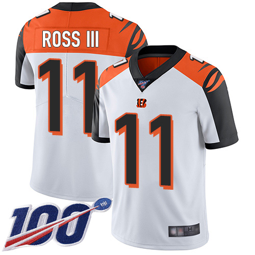 Bengals #11 John Ross III White Youth Stitched Football 100th Season Vapor Limited Jersey