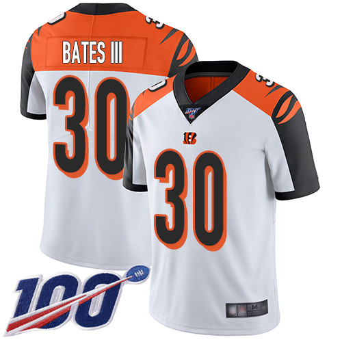Bengals #30 Jessie Bates III White Youth Stitched Football 100th Season Vapor Limited Jersey Bengals #30 Jessie Bates III White Youth Stitched Football 100th Season Vapor Limited Jersey