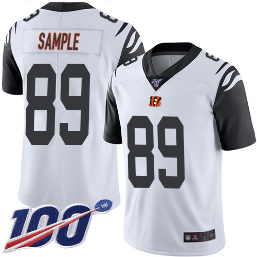 Bengals #89 Drew Sample White Youth Stitched Football Limited Rush 100th Season Jersey