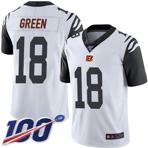 Bengals #18 A.J. Green White Youth Stitched Football Limited Rush 100th Season Jersey