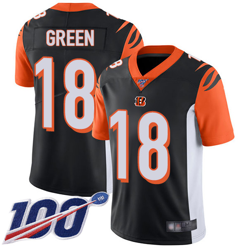 Bengals #18 A.J. Green Black Team Color Youth Stitched Football 100th Season Vapor Limited Jersey Bengals #18 A.J. Green Black Team Color Youth Stitched Football 100th Season Vapor Limited Jersey